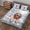 thumbnail image 3 of Playful Bloodhound Welcomes Winter Snowy Day with Cardinal Bird Quilt Bedding Set Dog Lover 1 Blanket Bed Cover 2 Pillowcases - 12017, 3 of 5