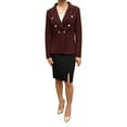 thumbnail image 4 of Womens Double Breasted Gold Button Front Blazer Jacket(Burgendy,Medium), 4 of 8
