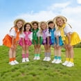thumbnail image 6 of Cheerleader Outfit for Girls Stage Show Kindergarten Graduation Short Sleeve T-Shirt and Elastic Skirt Graduation Photography Outfit Party Dress up 3T, 6 of 6