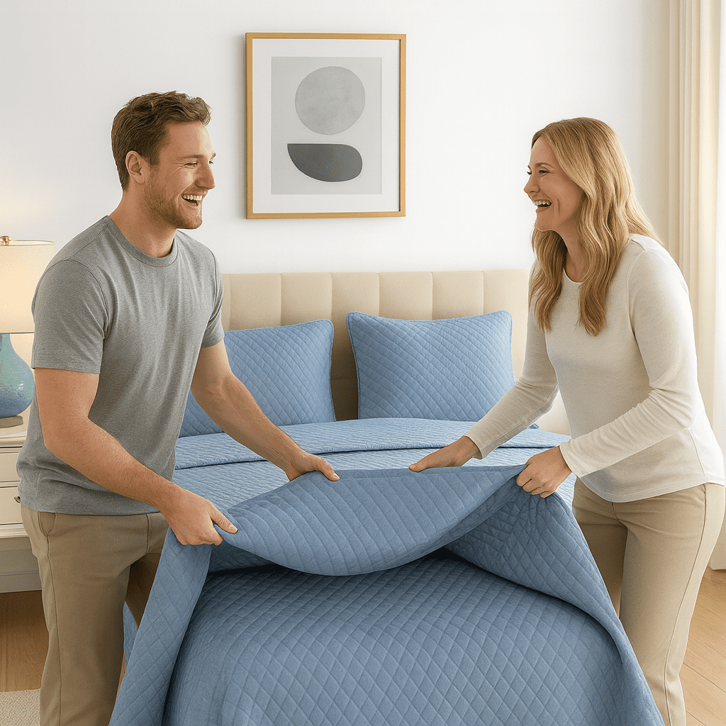 Shubozy Ultra-Soft All Season Quilt Set – Lightweight Microfiber Bedspread with Elegant Diamond Embossing, Solid Color Bedding (Gray,King)
