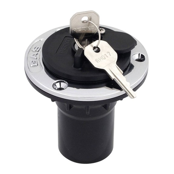 Perko 0599DPGCHR Polymer Fill with Locking Cap for 1-1/2" Hose - Gas-Marked Chrome Cap