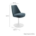 thumbnail image 4 of Lippa Swivel Dining Chair in White Cadet Blue, 4 of 10
