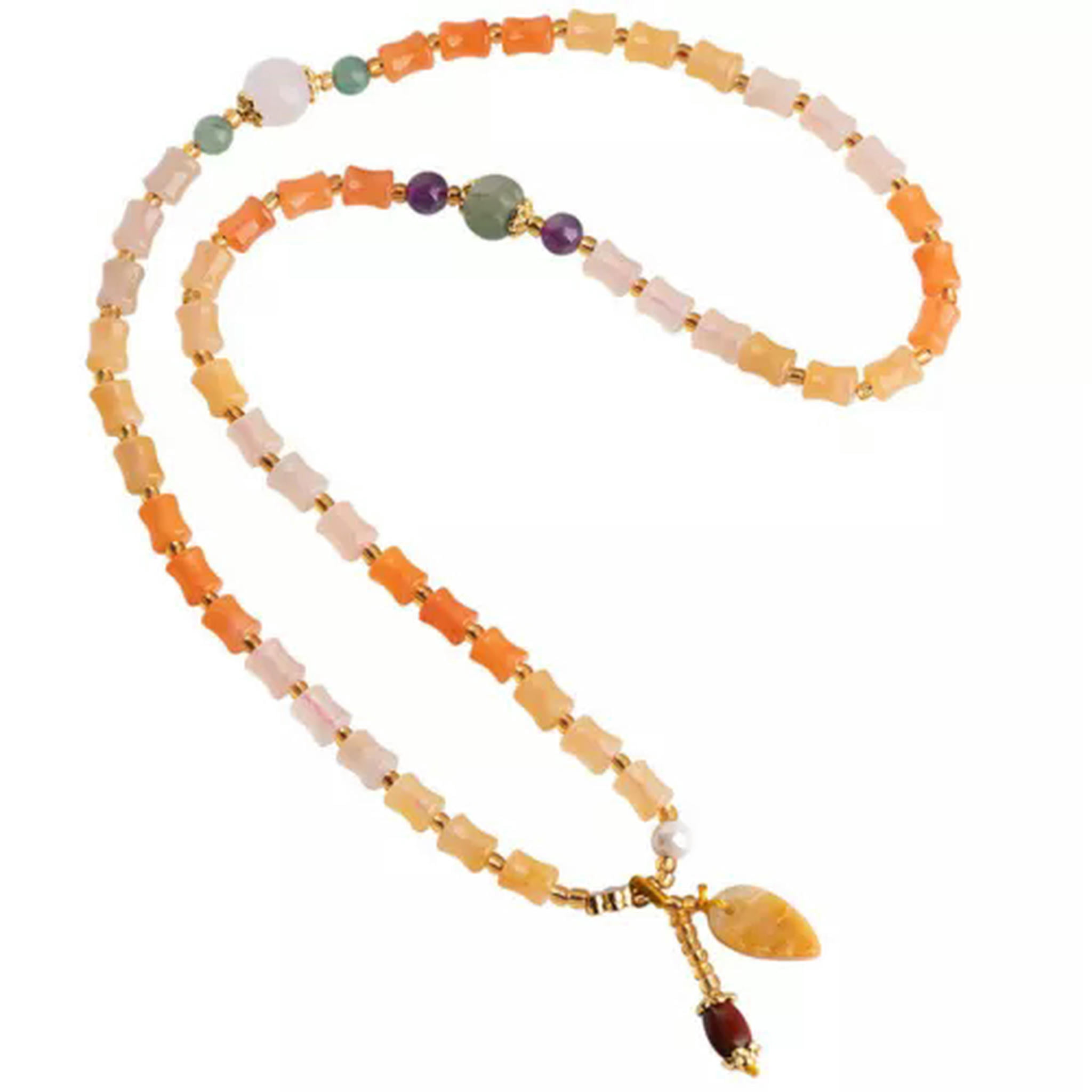 EOEMY Natural Jade Bangle Long Column Bead Link Women Lucky Gift Bracelet