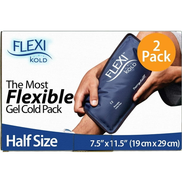 Flexikold Gel Ice Pack Half Size 7 5 X 11 5 Two 2 Reusable Cold Therapy Packs 6303 Cold Professional Cold Pack 2 Pack Walmart Com Walmart Com