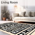 thumbnail image 2 of ODIKA 3'x5' Machine Washable Non-Slip Area Rug, Discovery Featuring Letters and Accents High Traffic Rug with Pad, Black, 690866, 2 of 8