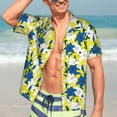 thumbnail image 7 of Fuzoiu Lilies Flowers Print Hawaiian Shirt for Men, Summer Beach Casual Short Sleeve Button Down Shirts, Men’s Beach Summer Shirts with Pocket,XX-Large, 7 of 7