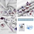 thumbnail image 4 of Purple Grey Leaves Blackout Curtains for Bedroom/Living Room, Thermal Insulated Kitchen Curtains, Summer Botanical Pastoral Watercolor Grommet Darkening Window Treatment Drapes 27.5"x39"x2, 4 of 8