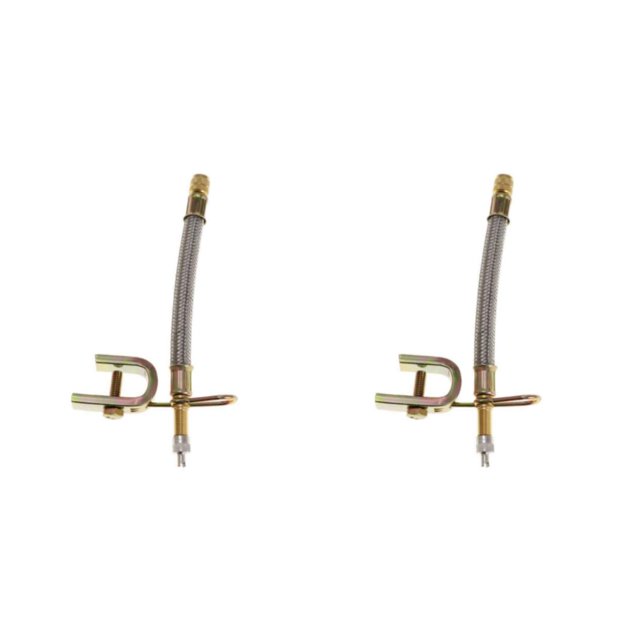Guardoinrt Stainless Steel Braided Valve Stem Extension Adapter for Metal Clip Sleek and Functional Style A 2Set
