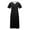 Black, variant on Womens Summer Wrap V Neck Casual Dresses Floral Short Sleeve A-Line Midi Sundress