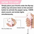 thumbnail image 4 of Personal Safety Alarm and Pepper Spray Combo for Women self Defense - Max Strength Pepper Gel & 130 dB Siren & Strobe Lights, Flip-top Safety Cap & UV Marking, Spray Canister Replaceable, 4 of 6