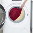 thumbnail image 3 of 15 Piece Bathroom Shower Curtain Set with Matching Memory Foam Bath Rugs. 2 Solid Burgundy Red Beige Color Modern Design None-Slip Bath Mats Includes12 Roller Ball Hooks Style Carrie (Burgundy), 3 of 5