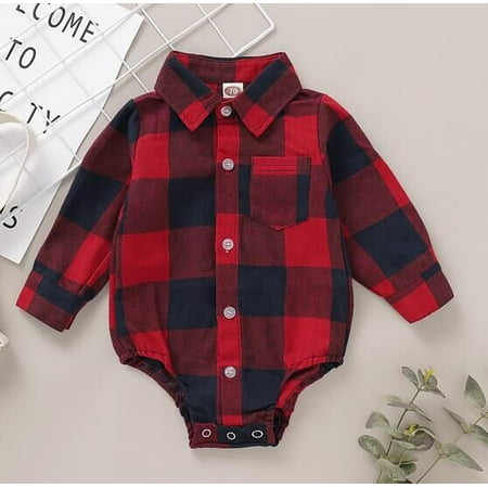 

Spring hue Baby Boys Long Sleeve Romper Plaid Turn-down Collar Single-breasted Jumpsuit Infant Autumn Spring Wedding One-piece Clothes