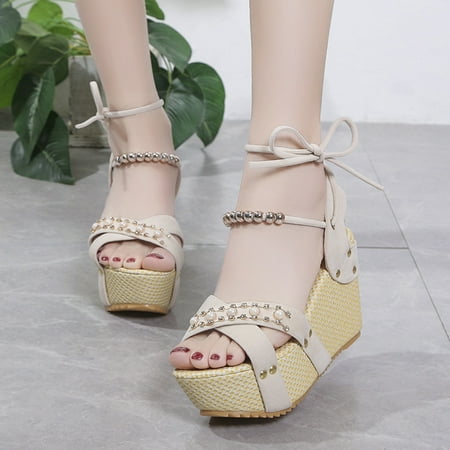 

lulshou Summer Sandals for Women 2023 Women s Flat Shoes Ladies Beach Sandals Summer Non-Slip Causal Slippers on Clearance