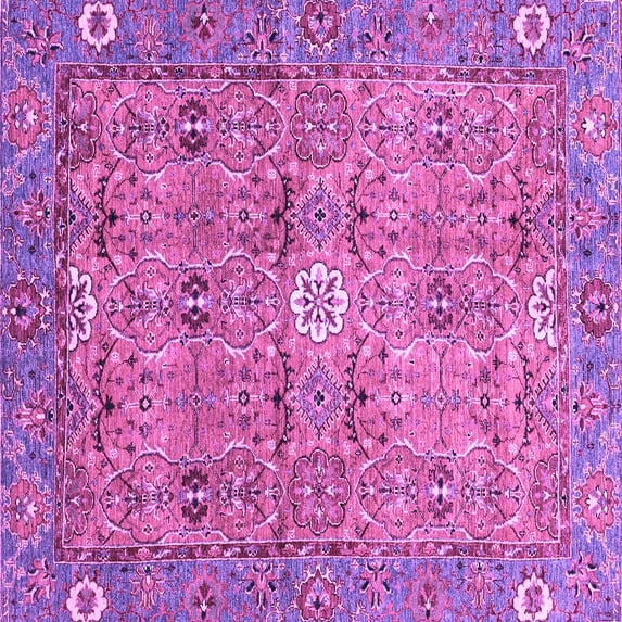 Ahgly Company Indoor Square Abstract Purple Modern Area Rugs, 3' Square