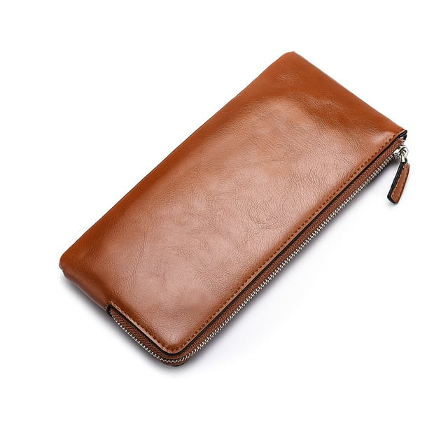 Cartera larga para hombre, estilo coreano, con cremallera para jóvenes, para teléfono móvil, cartera ultrafina