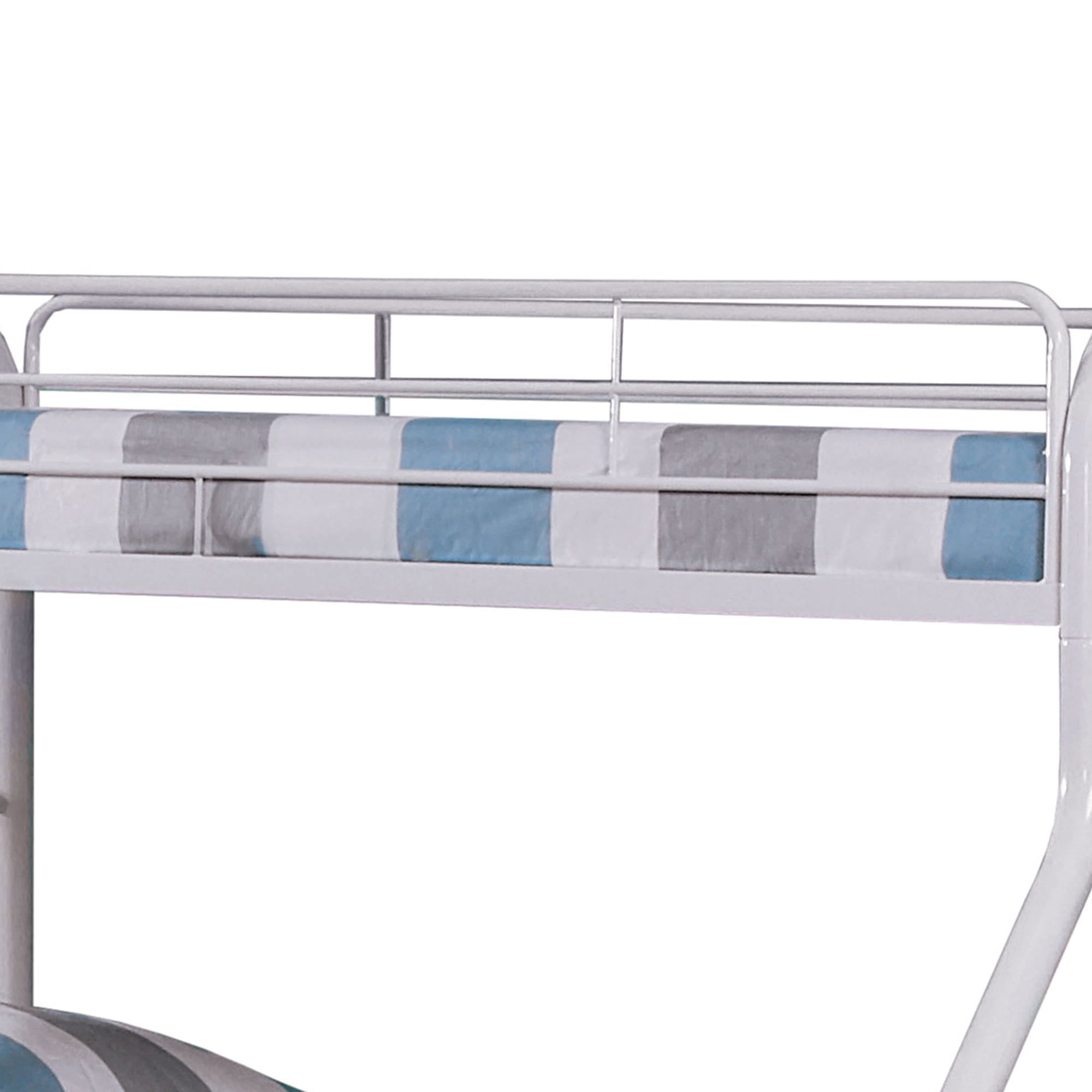 Furniture of America Mihauk Kids Metal Twin over Full Bunk Bed with Side Ladder, White
