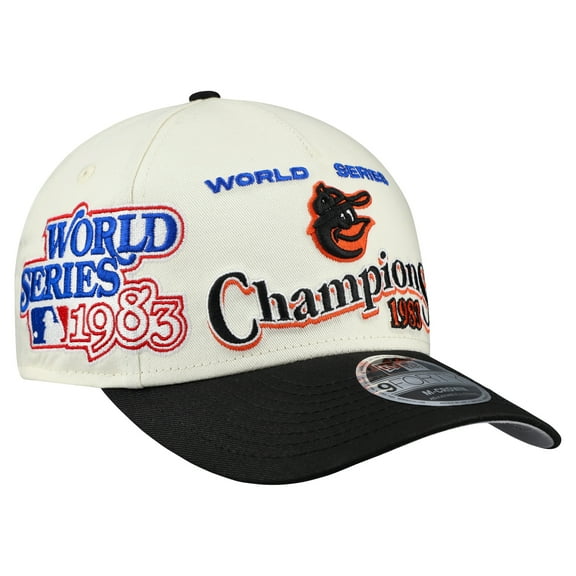 Men's New Era  Cream/Black Baltimore Orioles World Series 9FORTY M-Crown A-Frame Adjustable Hat