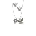 thumbnail image 2 of Delight Jewelry Silvertone Star of David Spinner Silver tone Guardian Angel Charm Necklace and Stud Earrings, 2 of 4