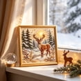 thumbnail image 2 of MYUNNIL Winter Animal Themed Pearl Art Kits, 7.8 x 7.8" 3D Sparkling Reindeer Pattern Diamond Painting Crafts Set with Frame for Adults & Beginners, 2 of 5