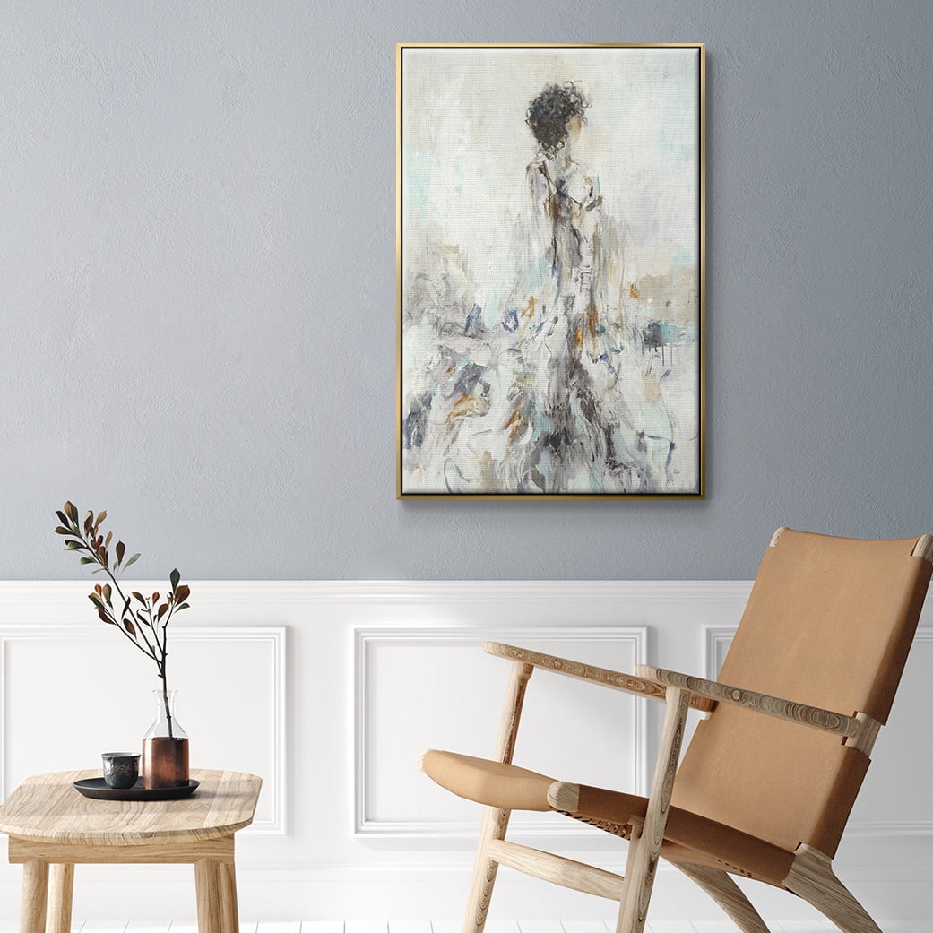 Romantic Reflection II Framed Premium Gallery Wrapped Canvas - Ready to Hang - 27 x 41 - Gold Floating Frame