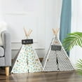 thumbnail image 4 of Armarkat Cat Bed, Teepee Style - White & Black Paw Print, 4 of 6