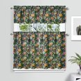 thumbnail image 2 of Kitchen Curtains and Valance Set 36 Inch Tier Pioneer Colorful Floral 3 Pieces Set Dining Room Small Curtain Drapes Cafe Curtains Valance for Home Decor Rod Pocket, 2 of 6