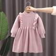 thumbnail image 4 of Robe Tricotée pour Filles 1-6T Bébé Automne Hiver Robe Chandail Douce Jupe Tutu Décontractée Robe Chandail Manches Longues Tricotée Unie, 4 of 8