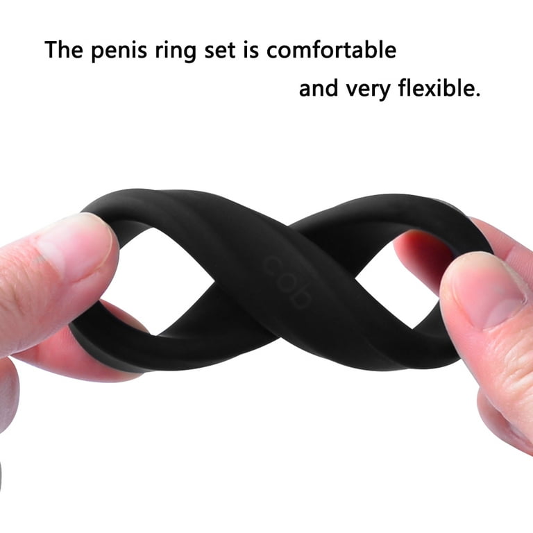 Cock Rings with 6 Different Size, Cob Soft Silicone Penis Ring Cockring Set  for Men or Couples
