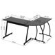 thumbnail image 5 of Escritorio en forma L Negro, Escritorio Grande(147*112*74cm) HOMEMAKE FURNITURE Industrial, 5 of 5