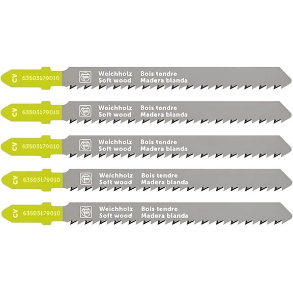 Fein 3 Inch 10 Tpi Chrome-Vanadium Jigsaw Blades, 5 Pack