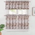 thumbnail image 2 of Juego de cortinas de cocina con diseño marroquí y cenefa para baño, juego de cortinas de cocina a medida con bolsillo para barra, cortinas de café, 91 cm, color verde azulado, 2 of 8