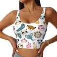 thumbnail image 2 of Picia Cartoon Animals Sports Bra for Women,Padded Strappy Sports Bras Medium Support Yoga Bra with Removable Cups,Running Yoga Bra-Small, 2 of 9