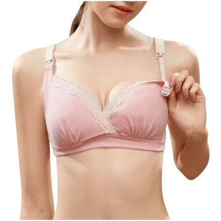 

Womens Nursing Bras Clearance Ladies Comfortable No Steel Ring Sexy Lace Front Buckle Breastfeeding Bra Woman Underwear