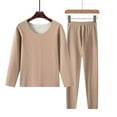 thumbnail image 2 of KyCheLot Women Warm Set Crewneck Long Sleeve Slim Tops and Bottoms Winter Thermal Underwear, 2 of 5