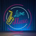 thumbnail image 2 of Handmadetneonsign Live Music Neon Sign, Live Music Band Wall Art Decor, Music Studio Music Fan Club Wall Decor, 2 of 5
