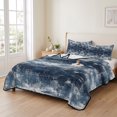 thumbnail image 2 of Quilts Full Size Bedding Set, Navy Blue Lightweight Quilted Comforter, Vintage Abstract Minimalist Tie-dye Art Soft Reversible Bedspread Coverlet with Pillow Covers for All Season, 78" x 90", 2 of 9