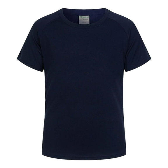 Razzly Little Boys Tee Shirts Unisex,Solid Color Boys Short Sleeves Youth Cotton Tshirt Child Athletic T Shirts for Boys T Shirt Boy Summer(Navy,7-8 Years)