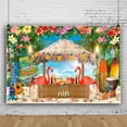 thumbnail image 3 of Fondo de fotografía de verano con flores tropicales, Aloha, Luau, mar, tabla de surf, fiesta de vacaciones, cumpleaños, accesorios de decoración, 3 of 5