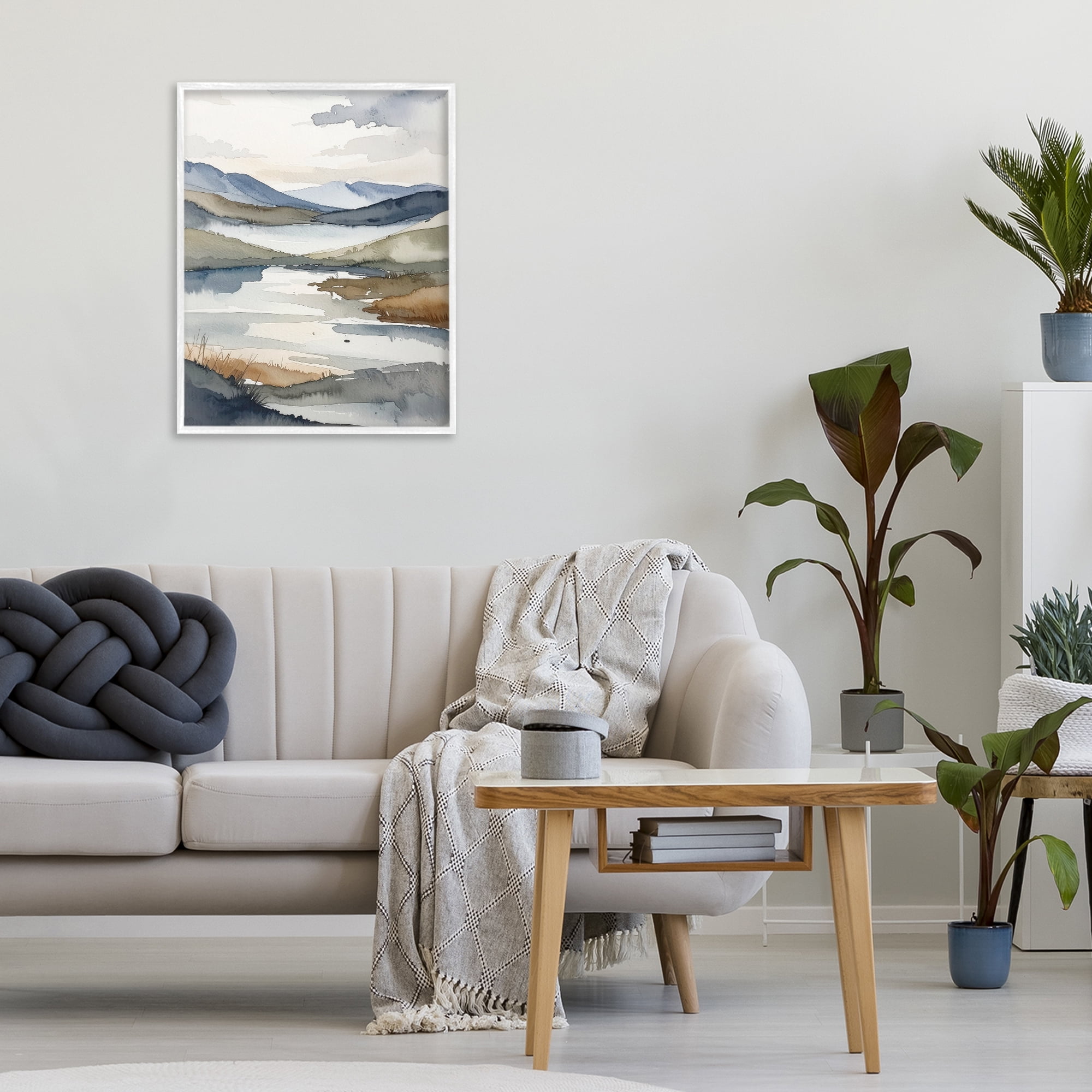 Stupell Industries Flow Of Water Pond White Framed Giclee Art, design by Alonza Saunders