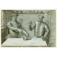 thumbnail image 2 of Ludget, Tom Ring 32x24 Black Ornate Wood Framed with Double Matting Museum Art Print Titled - A Double Portrait of Hans Furraht and Jacob von der Burch, 2 of 4