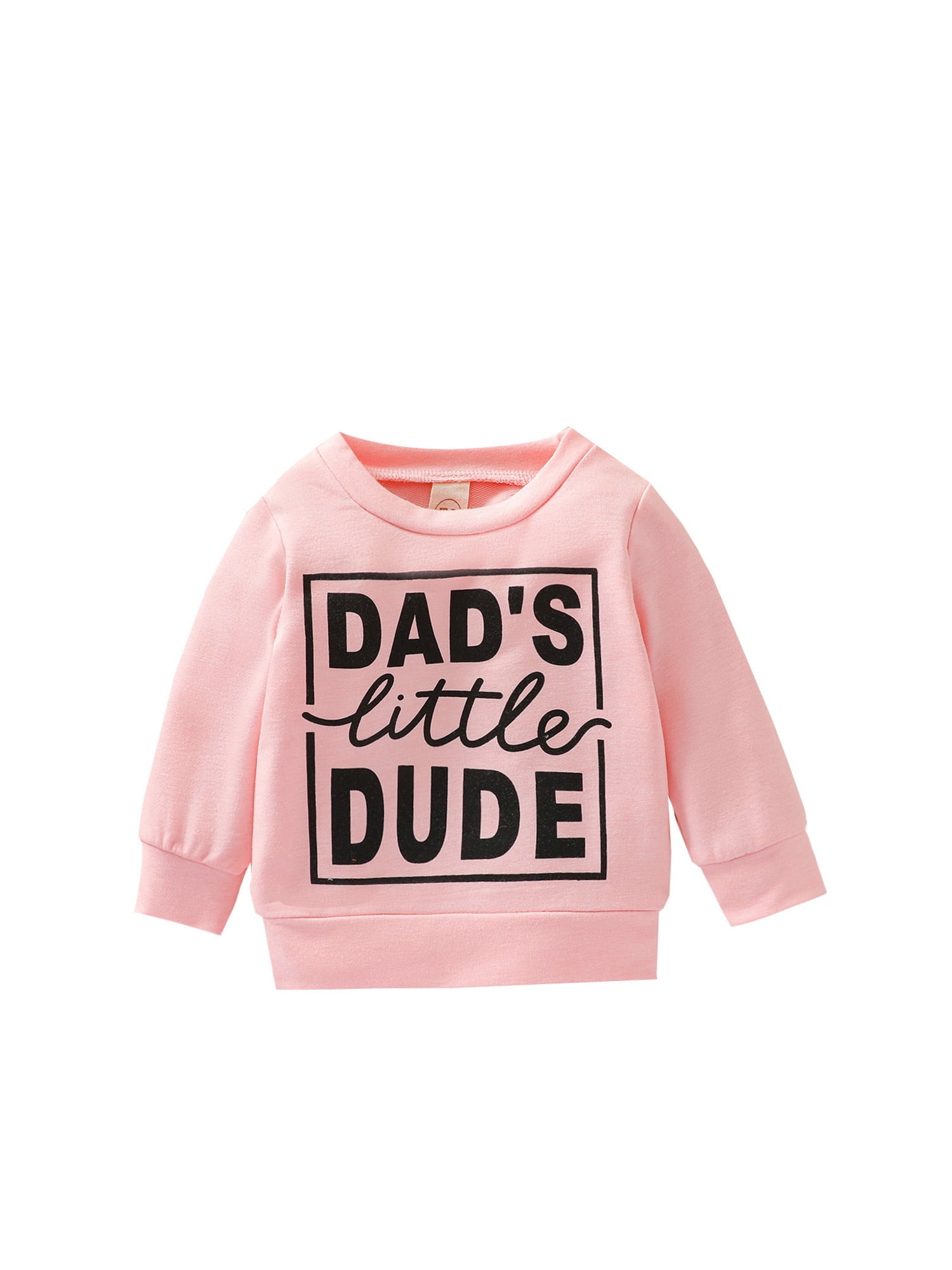 Newborn Infant Baby Boys Pullover Dad's Little Dude Sweatshirt Long Sleeve Casual Sweater Fall Clothes