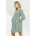 thumbnail image 2 of Solid Round Neck Maternity Skater Dress with Pockets, 2 of 3