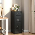 thumbnail image 2 of Black Metal File Cabinet with 3 Drawer,Vertical File Cabinet with Lock for A4/Letter/Legal Size Files,Steel Filing Cabinets for Home Office,Assembly Required, 2 of 7