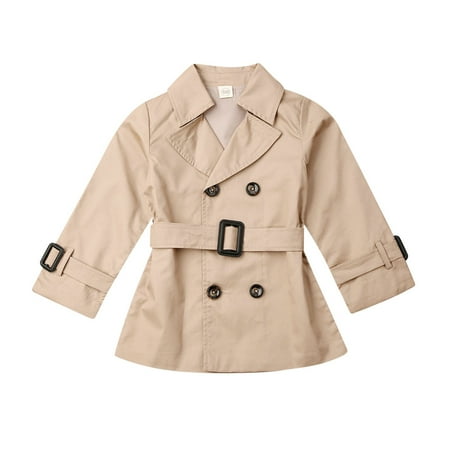 

Nokpsedcb Toddler Baby Girl Boy British Trench Coat Kids Double Breasted Windbreaker Spring Fall Jacket Outerwear Khaki Khaki 3-4 Years
