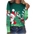 thumbnail image 1 of Camisas Navideñas Para Mujer, Camisetas de Manga Larga, Blusa Informal Holgada Con Cuello Redondo Estampada A La Moda Odeerbi  ODB194681, 1 of 5