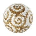 thumbnail image 5 of DecMode Brown 3" Floral Glossy Ceramic Orbs & Vase Filler with Varying Floral and Scroll Patterns (6 Count), 5 of 9