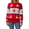 thumbnail image 2 of Liacowi Mommy and Me Christmas Sweater Long Sleeve Snowflake Print Pullover Jumper Tops for Women＆Boys＆Girls, 2 of 8