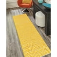 thumbnail image 6 of Unique Loom Chindi Chevron Collection Area Rug - Claire (2' 7" x 10' Runner Yellow/Ivory), 6 of 7