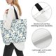 thumbnail image 3 of Balery Vintage Blue Floral Bolsa Tote Estilo Estético con Cremalleras, Bolsa de Hombro, Bolsa de Compras Grande y Plegable, 3 of 8