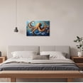 thumbnail image 4 of ZHONGYUTONG Abstract Octopus Canvas Wall Art Sea Animal Pictures Wall Decor Ocean Octopus Painting for Living Room Bathroom Decor Framed (12.00" x 18.00"), 4 of 5